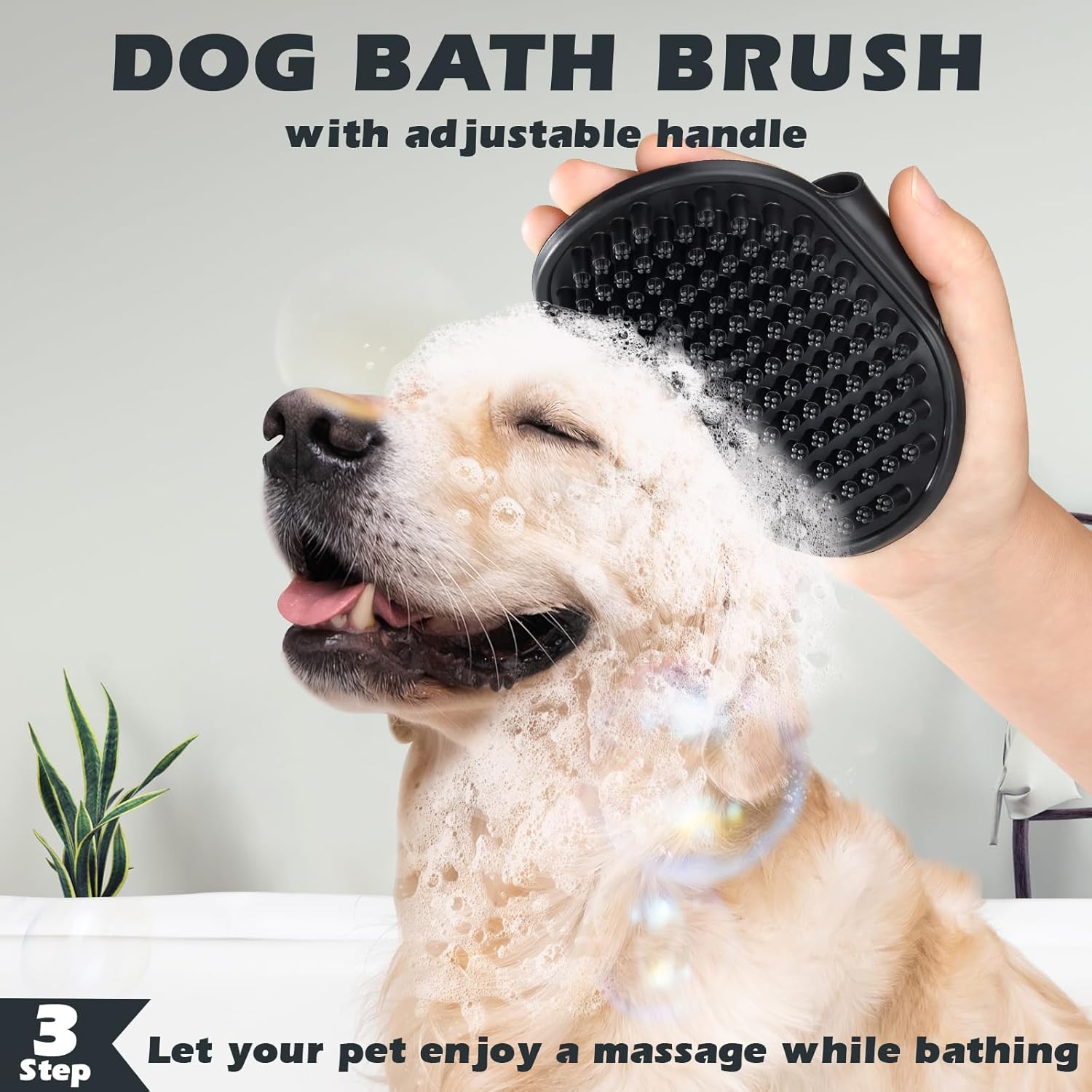 3PCS Self Cleaning Slicker Brush & Pet Grooming Rake & Bath Brush for Dogs,Cats and Horses | Double-Sided Dematting Comb & Skin Friendly Deshedding Grooming Tool | Premium Pet Supplies(Green Black)
